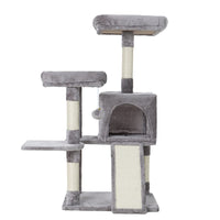 i.Pet Cat Tree 103cm Tower Scratching Post Scratcher Wood Condo House Trees Grey Pet Care Kings Warehouse
