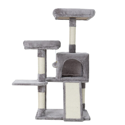 i.Pet Cat Tree 103cm Tower Scratching Post Scratcher Wood Condo House Trees Grey Pet Care Kings Warehouse