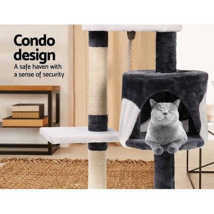 i.Pet Cat Tree 112cm Tower Scratching Post Scratcher Wood Condo House Furniture Pet Care Kings Warehouse