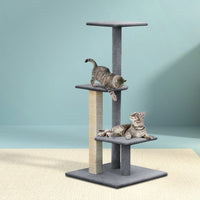 i.Pet Cat Tree 124cm Scratching Post Tower Scratcher Trees Wood Condo Board Pet Care Kings Warehouse