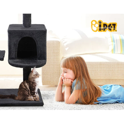i.Pet Cat Tree 140cm Tower Scratching Post Scratcher Trees Toys Condo Bed Grey Pet Care Kings Warehouse