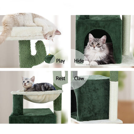 i.Pet Cat Tree 78cm Scratching Post Tower Scratcher Wood Condo House Bed Toys Green Pet Care Kings Warehouse