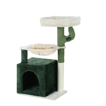 i.Pet Cat Tree 78cm Scratching Post Tower Scratcher Wood Condo House Bed Toys Green Pet Care Kings Warehouse