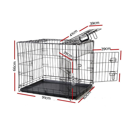 i.Pet Dog Cage 36inch Pet Cage - Black Passionate for Pets Kings Warehouse