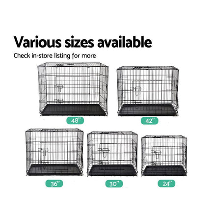 i.Pet Dog Cage 36inch Pet Cage - Black Passionate for Pets Kings Warehouse