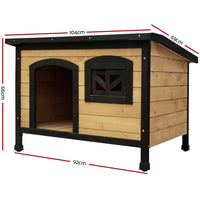 i.Pet Dog Kennel Extra Large Wooden Outdoor Indoor Puppy Pet House Cabin Crate Weatherproof Pet Care Kings Warehouse