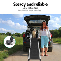i.Pet Dog Ramp Pet Stairs Steps Car SUV Foldable Portable Ladder Adjustable Pet Care Kings Warehouse