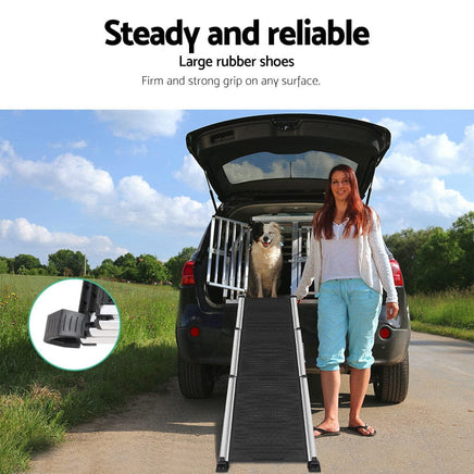 i.Pet Dog Ramp Pet Stairs Steps Car SUV Foldable Portable Ladder Adjustable Pet Care Kings Warehouse