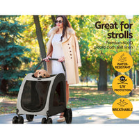 i.Pet Pet Dog Stroller Pram Large Carrier Cat Travel Foldable Strollers 4 Wheels Kings Warehouse