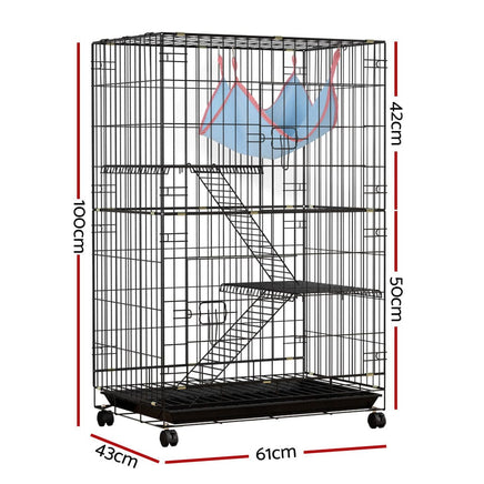 i.Pet Rabbit Cage 100cm Hutch 3 Level Indoor Guinea Pig Ferret Pet Care Kings Warehouse