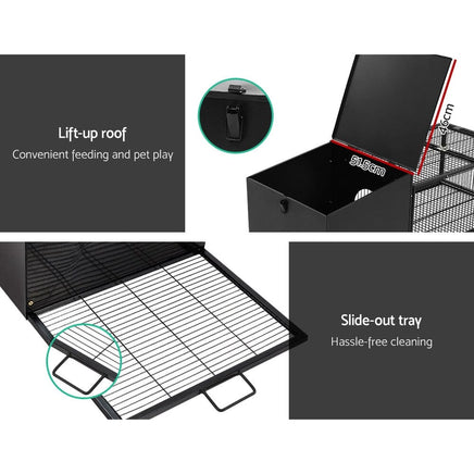 i.Pet Rabbit Cage 122x52cm Hutch Enclosure Carrier Metal Pet Care Kings Warehouse