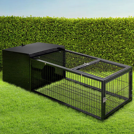 i.Pet Rabbit Cage 122x52cm Hutch Enclosure Carrier Metal Pet Care Kings Warehouse