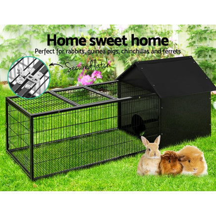 i.Pet Rabbit Cage Hutch Cages Indoor Outdoor Hamster Enclosure Pet Metal Carrier 162CM Length Passionate for Pets Kings Warehouse