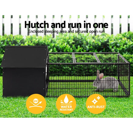 i.Pet Rabbit Cage Hutch Cages Indoor Outdoor Hamster Enclosure Pet Metal Carrier 162CM Length Passionate for Pets Kings Warehouse