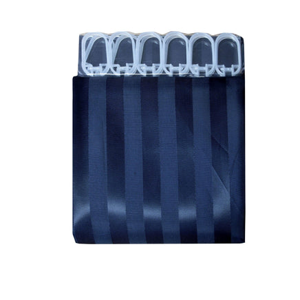Jacquard Stripe Shower Curtain Navy Home & Garden Kings Warehouse