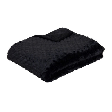 J.Elliot Home Azariah Plush Throw Black Home & Garden Kings Warehouse