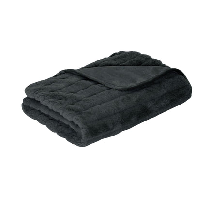 J.Elliot Home Baw Baw Plush Throw Charcoal Home & Garden Kings Warehouse