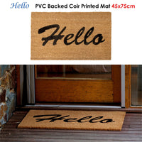 J.Elliot Home Hello PVC Backed Coir Printed Door Mat Home & Garden Kings Warehouse