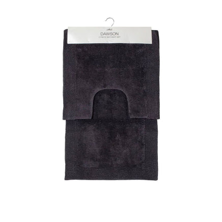 J.Elliot Home Home 2000GSM 2 Pce Dawson 100% Cotton Bath Mat Set Charcoal Home & Garden Kings Warehouse