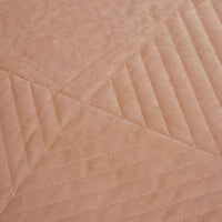 J.Elliot Home Merida Clay Pink Velvet Quilted Coverlet Set Queen/King Home & Garden Kings Warehouse