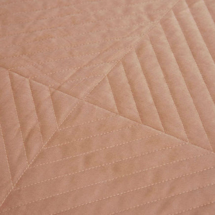 J.Elliot Home Merida Clay Pink Velvet Quilted Coverlet Set Queen/King Home & Garden Kings Warehouse