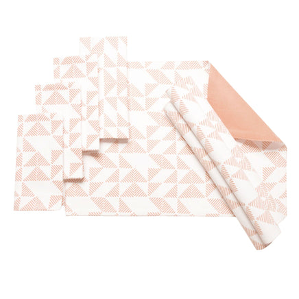 J.Elliot Home Set of 8 Cotton Napery Set Pippa Powder Puff Pink Home & Garden Kings Warehouse
