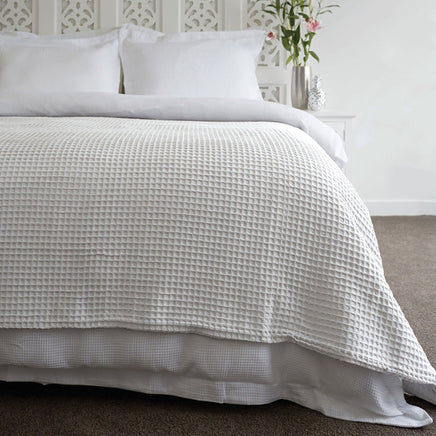 Jenny Mclean Ardent Premium Super Soft Cotton Waffle Blanket White Queen Home & Garden Kings Warehouse