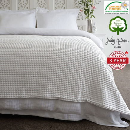 Jenny Mclean Ardent Premium Super Soft Cotton Waffle Blanket White Queen Home & Garden Kings Warehouse