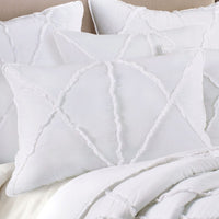 Jenny Mclean Bobby Ruffle White 3 Piece Coverlet Set Queen Home & Garden Kings Warehouse