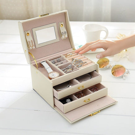 Jewellery Storage Box Girls Rings Necklaces Display Organiser Storage Case Home & Garden Kings Warehouse
