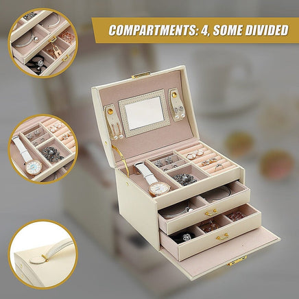 Jewellery Storage Box Girls Rings Necklaces Display Organiser Storage Case Home & Garden Kings Warehouse