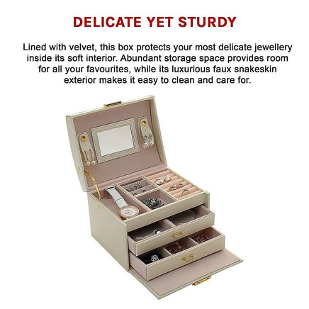 Jewellery Storage Box Girls Rings Necklaces Display Organiser Storage Case Home & Garden Kings Warehouse