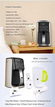 Joyoung Soy Milk Maker Superfine Grinding Automatic Touch Screen DJ13S-P90 Auto Accessories Kings Warehouse