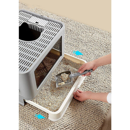 Jumbo Hooded Cat Litter Box Tray Pet Kitty Toilet for Large Cats w Hair Grooming Pet Care Kings Warehouse