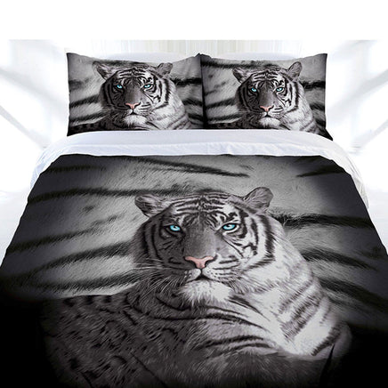 Just Home Blue Eyes Stripes Tiger Quilt Cover Set King Home & Garden Kings Warehouse