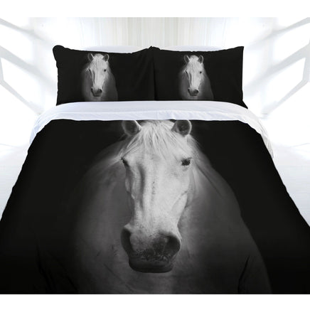 Just Home Midnight Horse Quilt Cover Set Queen Home & Garden Kings Warehouse