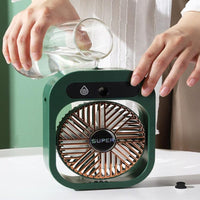 JY Ice Fog Air Conditioning Mist Humidfier Mini Fan Humidifying - White Appliances Kings Warehouse