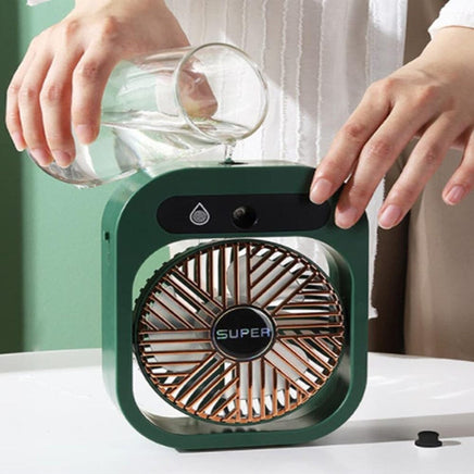 JY Ice Fog Air Conditioning Mist Humidfier Mini Fan Humidifying - White Appliances Kings Warehouse