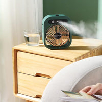 JY Ice Fog Air Conditioning Mist Humidfier Mini Fan Humidifying - White Appliances Kings Warehouse
