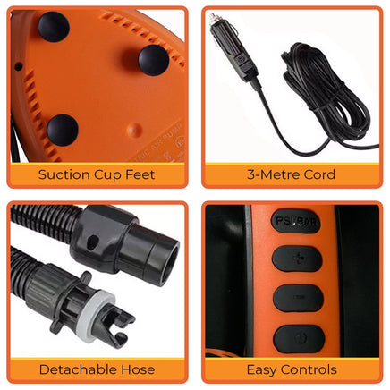 Kahuna Portable Electric Air Pump 12V for Inflatable Paddle Boards Tools Kings Warehouse