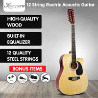 Karrera 12-String Acoustic Guitar with EQ - Natural Kings Warehouse