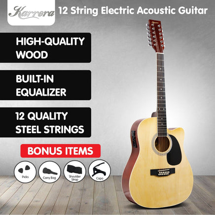 Karrera 12-String Acoustic Guitar with EQ - Natural Kings Warehouse