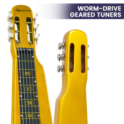 Karrera 29in 6-String Lap Steel Hawaiian Guitar - Metallic Gold Kings Warehouse