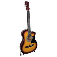 Karrera 38in Pro Cutaway Acoustic Guitar with Bag Strings - Sun Burst Audio & Video Kings Warehouse