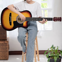 Karrera 38in Pro Cutaway Acoustic Guitar with Bag Strings - Sun Burst Audio & Video Kings Warehouse