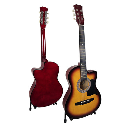 Karrera 38in Pro Cutaway Acoustic Guitar with Bag Strings - Sun Burst Audio & Video Kings Warehouse