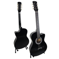 Karrera 38in Pro Cutaway Acoustic Guitar with Carry Bag - Black Audio & Video Kings Warehouse