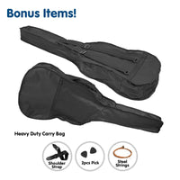 Karrera 41in Acoustic Wooden Guitar with Bag - Black Kings Warehouse