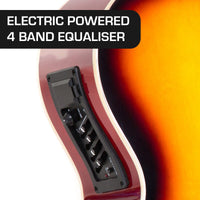 Karrera 43in Acoustic Bass Guitar Sunburst Kings Warehouse