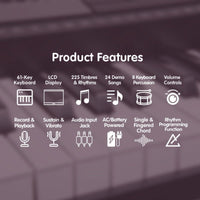 Karrera 61 Keys Electronic Keyboard Piano Music with Stand - Pink Kings Warehouse